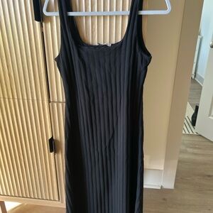 Zara Black Ribbed Midi Dress